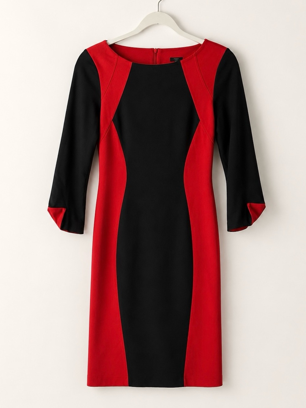 Rinascimento Black and Red Panel Sheath Mini Dress